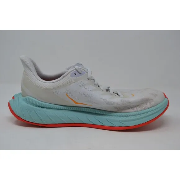 Hoka One One Men's Carbon X 2‎ 1113526 WBOR White Running Shoes Sneakers Sz 13 D