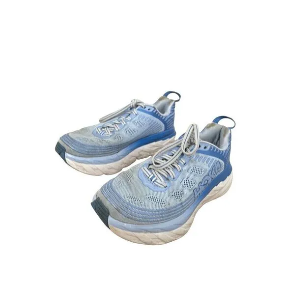 Hoka One One Womens Blue Bondi Comfy Running Lace Up Athletic Shoes Size 6.5