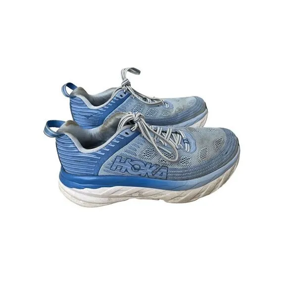 Hoka One One Womens Blue Bondi Comfy Running Lace Up Athletic Shoes Size 6.5