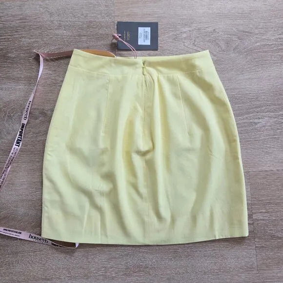 House of CB Ilya Lemon Mini Skirt Cotton Linen Blend High Waist Size Small NWT