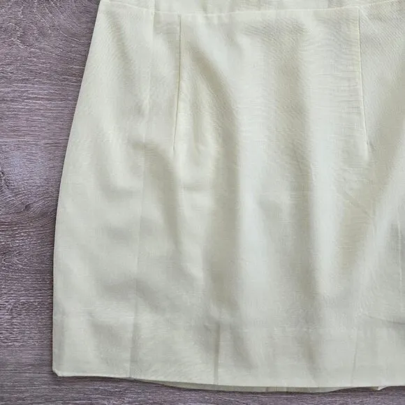 House of CB Ilya Lemon Mini Skirt Cotton Linen Blend High Waist Size Small NWT