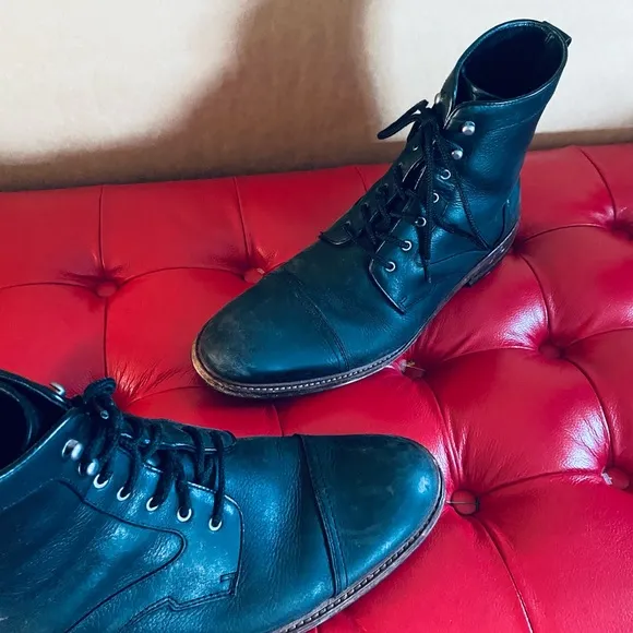 HS Trask Black Leather Boots - 11.5