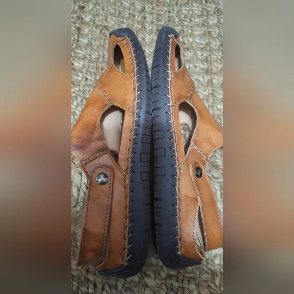HSY Fashion Caoutchouc Sandals Size 47 US 12.5  Brown Leather mens Shoes cruise