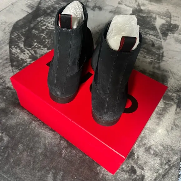 HUGO Black Suede Ankle Boots