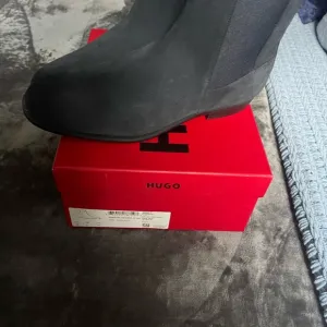 HUGO Black Suede Ankle Boots