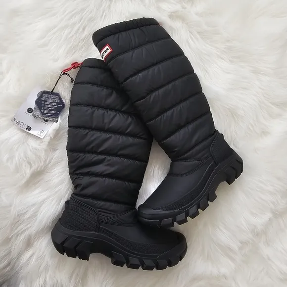 Hunter Intrepid Tall Boots Insulated Snow Winter Black Boots 7 / 38