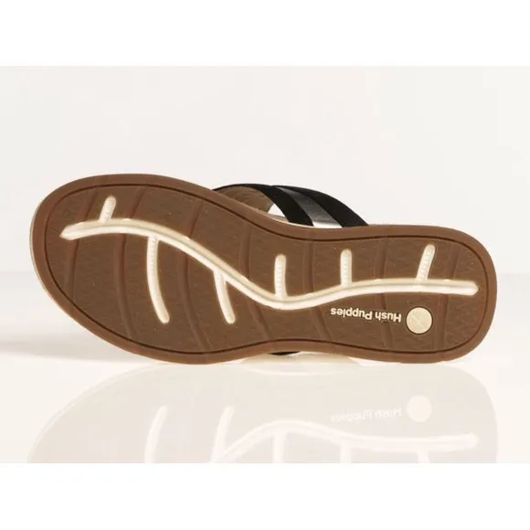 HUSH PUPPIES LEATHER BLACK PEPPER TOEPOST  THONG SANDALS NWT SZ 8