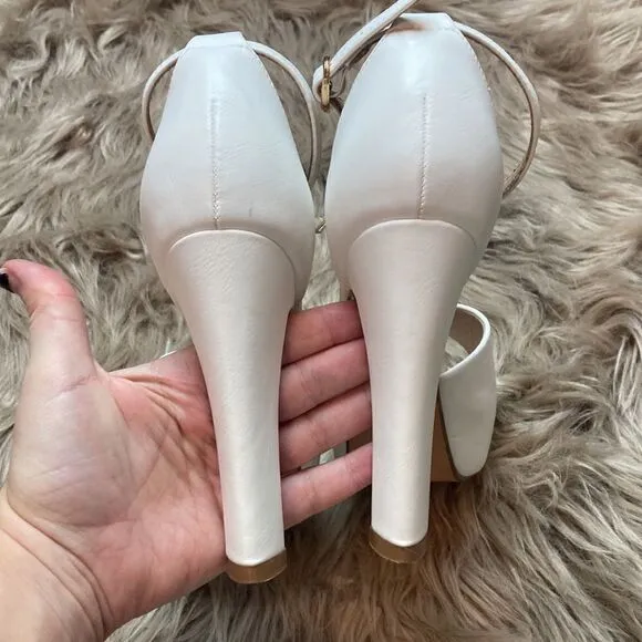 IDIFU Jana Platform Chunky High Heels Peep Toe Ankle Strap Wedding Bridal Party