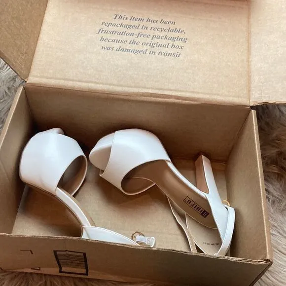 IDIFU Jana Platform Chunky High Heels Peep Toe Ankle Strap Wedding Bridal Party