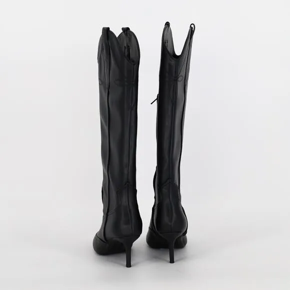 I.N.C. Int Concepts Women Black Vegan Leather Hayleigh Western Boots Size 7M