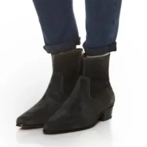 IRO Aisling Suede Pointed Toe Ankle Boots Black Size 40