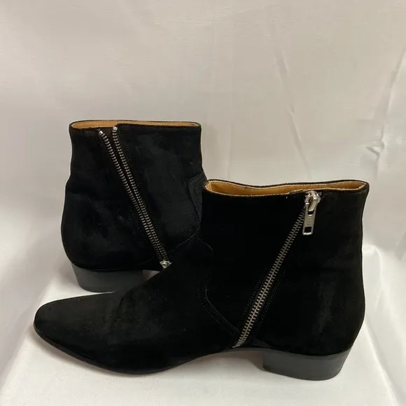 IRO Aisling Suede Pointed Toe Ankle Boots Black Size 40