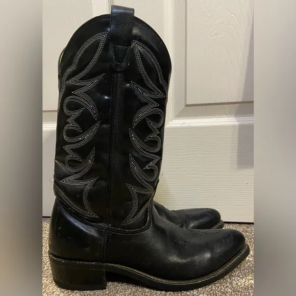 Iron Age Mens Black Leather Steal Toe Cowboy Boots sz 9D