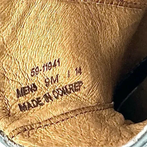 J &amp; M  1850 Mens Chukka Zipper Black Leather Boot  Size 9 M 59-11941 Pre-Owned