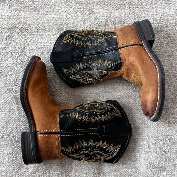 J. B. Dillon Kids Western Cowboy Toddler Boots square toe 12.5
