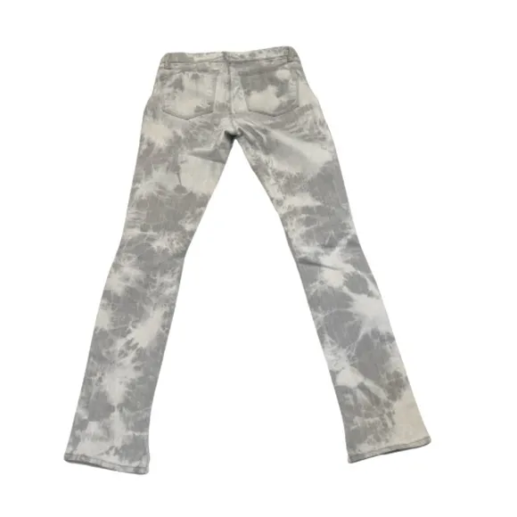 J Brand Rail Tie Dye Distressed Slim Jeans | Fame Wash: Grey/ White | Size 24