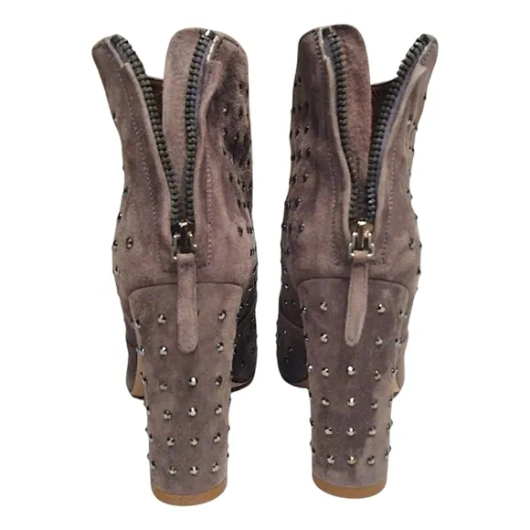 J. Crew 'Adele' Crystal Suede Boots, Size 6.5, Heron Grey Color, Like New!