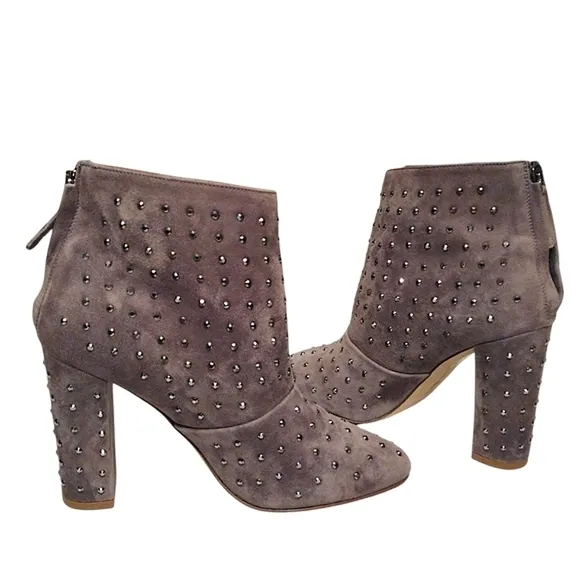 J. Crew 'Adele' Crystal Suede Boots, Size 6.5, Heron Grey Color, Like New!