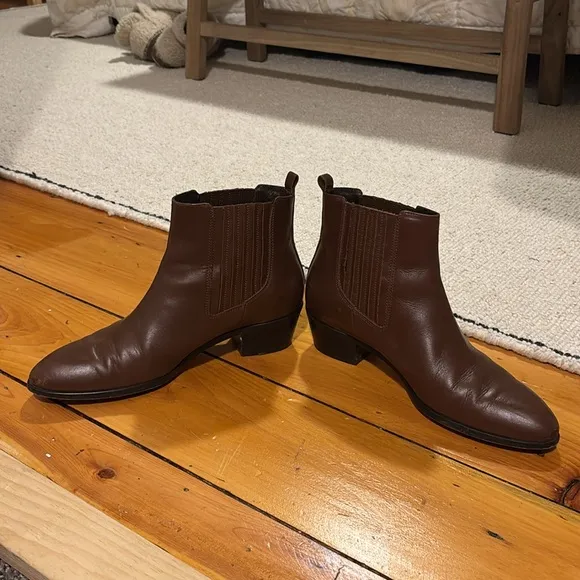 J Crew Brown Leather Ankle Boots