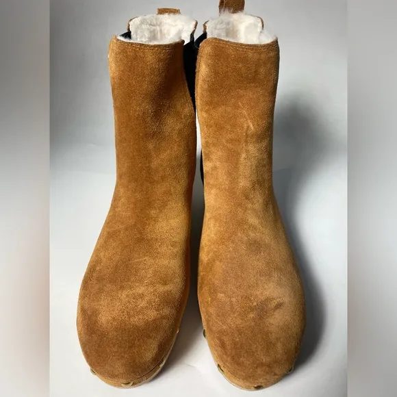 J. Crew Brown Suede Clog  Ankle Boots with Studded Detail size 9, never worn.