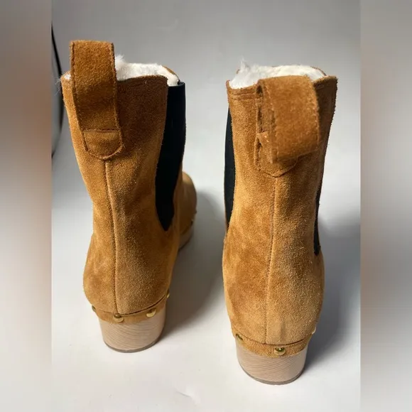 J. Crew Brown Suede Clog  Ankle Boots with Studded Detail size 9, never worn.
