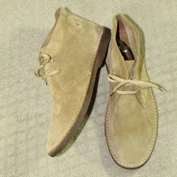 J Crew MacAlister Suede Chukka Boots Mens 12 Made In Italy Tan Lace-Up Casual