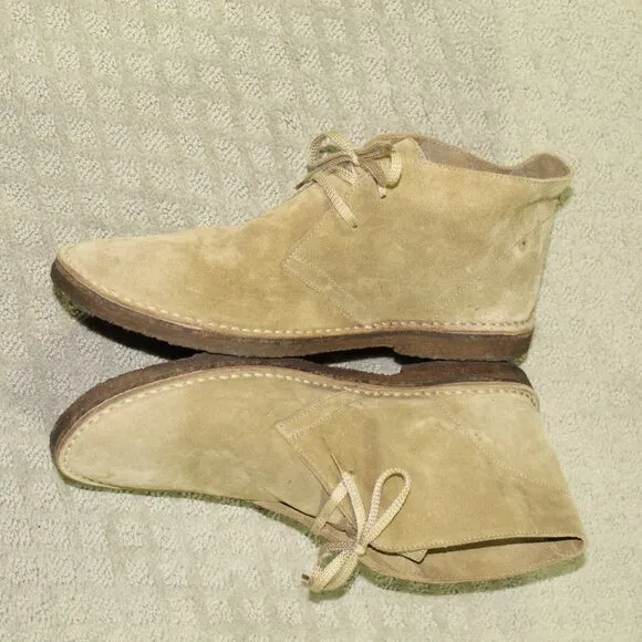 J Crew MacAlister Suede Chukka Boots Mens 12 Made In Italy Tan Lace-Up Casual