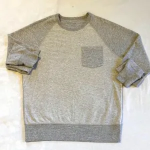 J Crew Vintage Small Lightweight Two-Tone Fleece Sweatshirt​​​​​​​​​​​​​…​