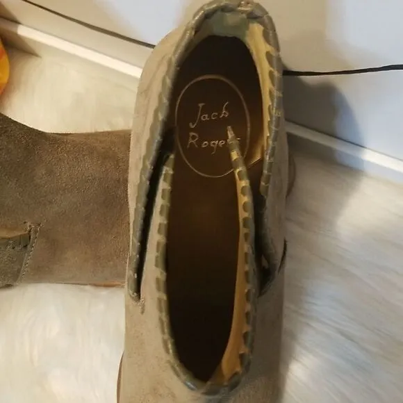 Jack Rogers Sadie Olive Green Boots 8 1/2