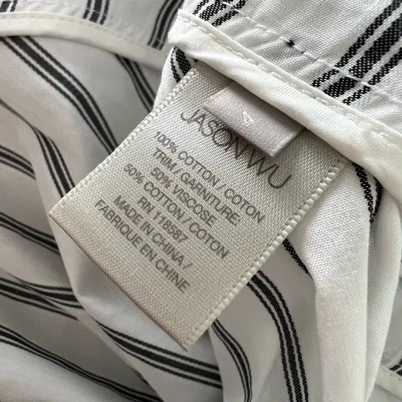Jason Wu Black and White Striped Midi Dress - Size 4 Preppy Yacht Wife