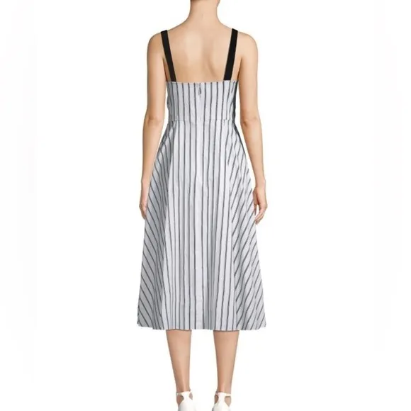 Jason Wu Black and White Striped Midi Dress - Size 4 Preppy Yacht Wife