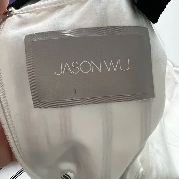 Jason Wu Black and White Striped Midi Dress - Size 4 Preppy Yacht Wife