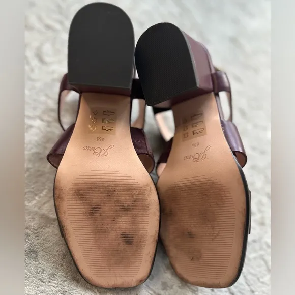 J.Crew Dylan Fisherman Block-Heel Sandals - Port Wine - Size 6.5