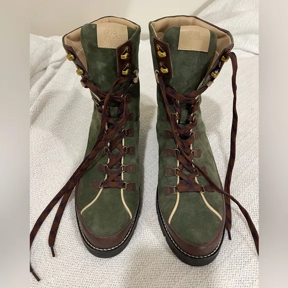 J.Crew like new Elsa suede leather tie up boots size 10 worn once