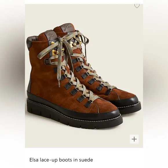 J.Crew like new Elsa suede leather tie up boots size 10 worn once
