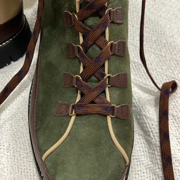 J.Crew like new Elsa suede leather tie up boots size 10 worn once