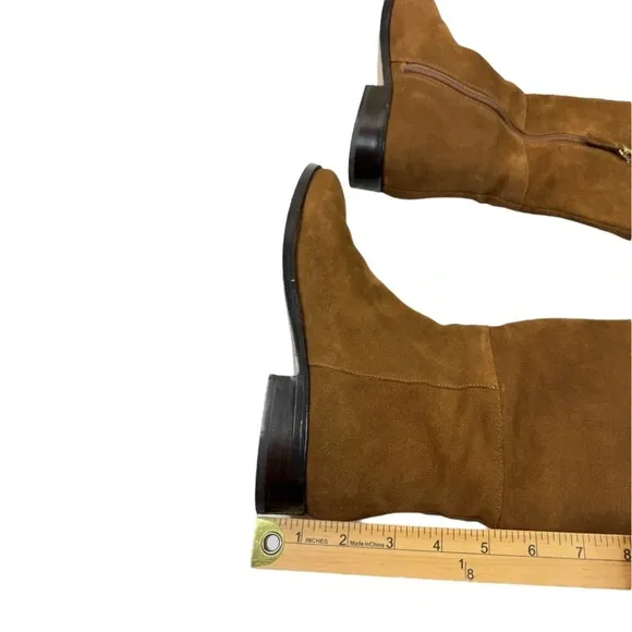 J.Crew Over the Knee Boots in Rich Walnut Suede Size 6 K2741 Brown