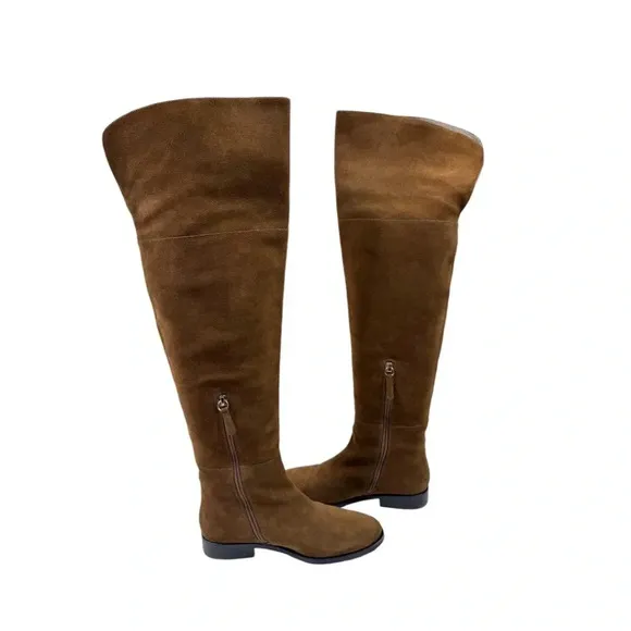 J.Crew Over the Knee Boots in Rich Walnut Suede Size 6 K2741 Brown