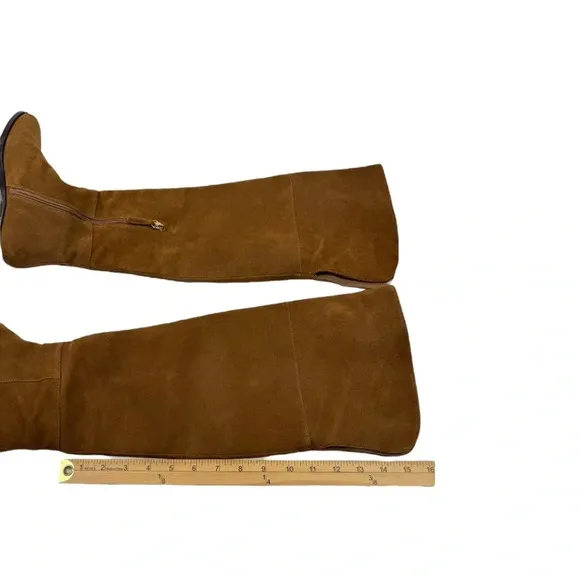 J.Crew Over the Knee Boots in Rich Walnut Suede Size 6 K2741 Brown