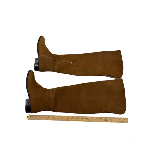 J.Crew Over the Knee Boots in Rich Walnut Suede Size 6 K2741 Brown