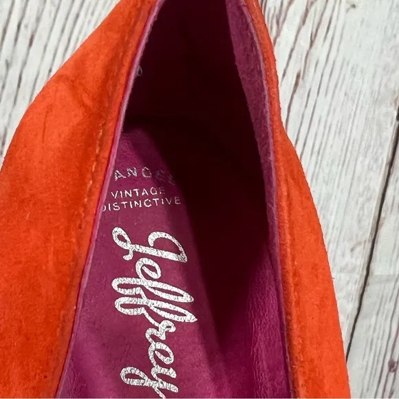 JEFFREY CAMPBELL GARRET orange combo Women's Bow Accent peep toe high heels 7.5