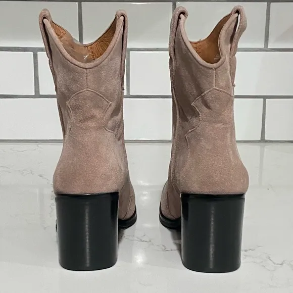 Jeffrey Campbell Jument Western Boots Pink Taupe Suede Women’s Size 8 New