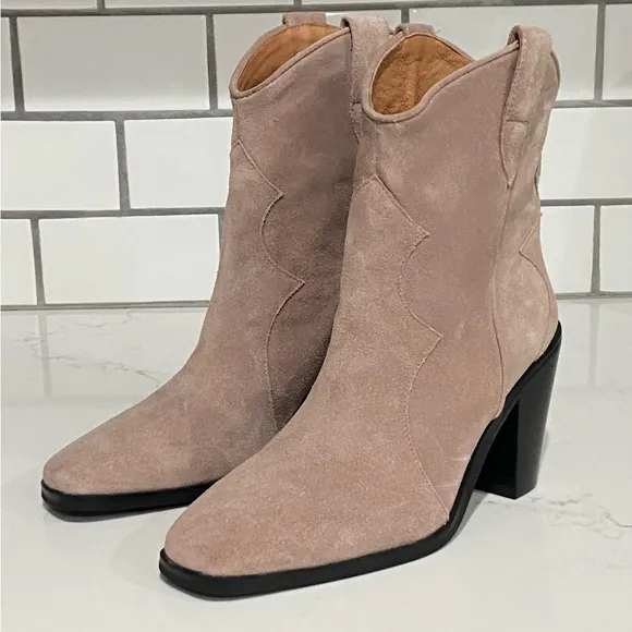 Jeffrey Campbell Jument Western Boots Pink Taupe Suede Women’s Size 8 New