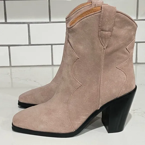 Jeffrey Campbell Jument Western Boots Pink Taupe Suede Women’s Size 8 New