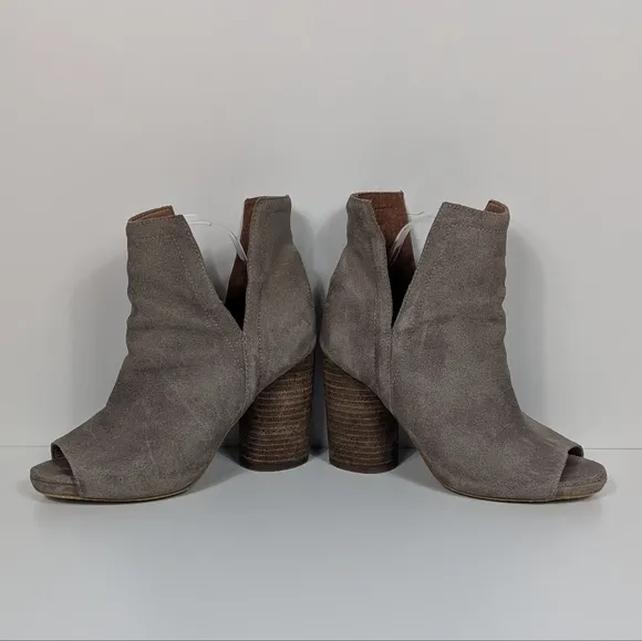 Jeffrey Campbell Oath Brown Suede Peep Toe Ankle Boots Women's 8.5