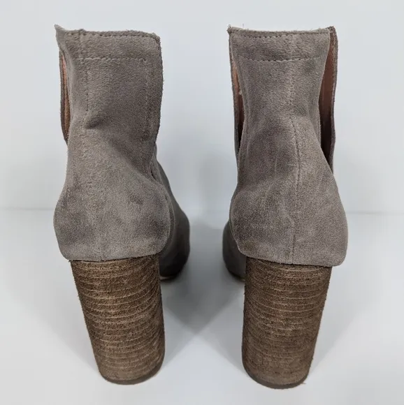 Jeffrey Campbell Oath Brown Suede Peep Toe Ankle Boots Women's 8.5
