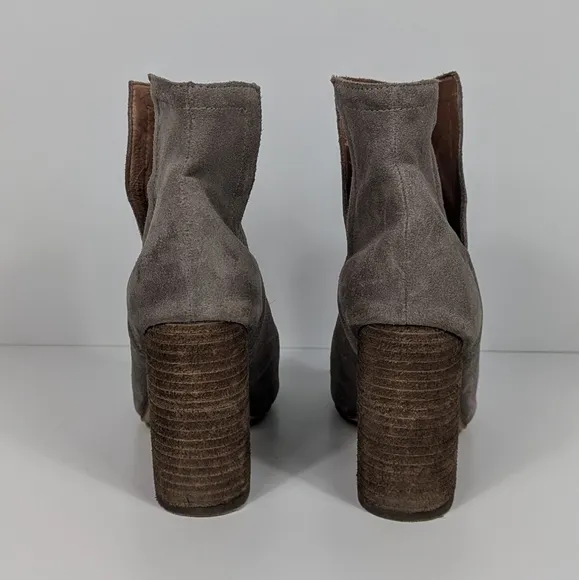 Jeffrey Campbell Oath Brown Suede Peep Toe Ankle Boots Women's 8.5