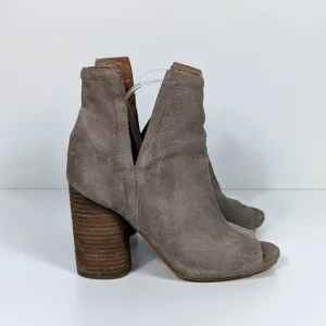 Jeffrey Campbell Oath Brown Suede Peep Toe Ankle Boots Women's 8.5