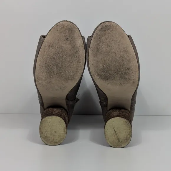 Jeffrey Campbell Oath Brown Suede Peep Toe Ankle Boots Women's 8.5