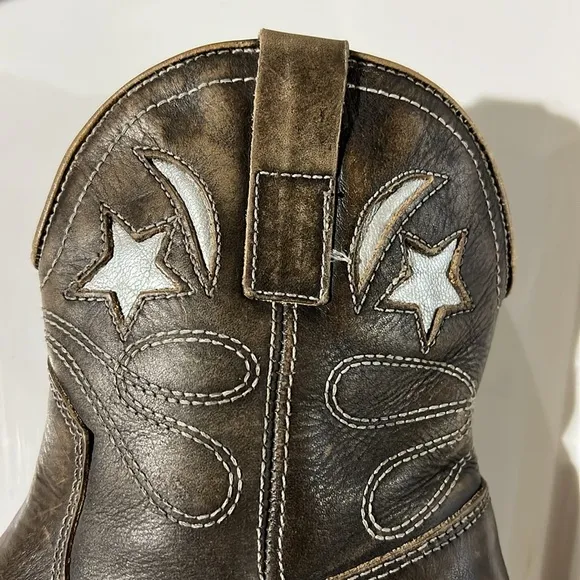 JEFFREY CAMPBELL SUEDE WESTERN MOON STARS LOW BOOTS BOOTIES SIZE 37 EUC